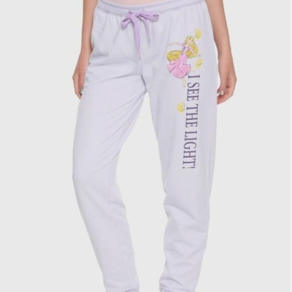 Disney Tangled Rapunzel I See The Light Lavender Jogger Pants NWOT Juniors XL - Picture 1 of 2